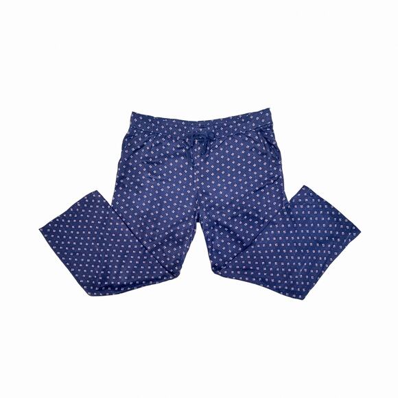 LOFT Blue Multi Print Wide Leg Pull-On Pants Size 14 100% Viscose - Picture 1 of 5